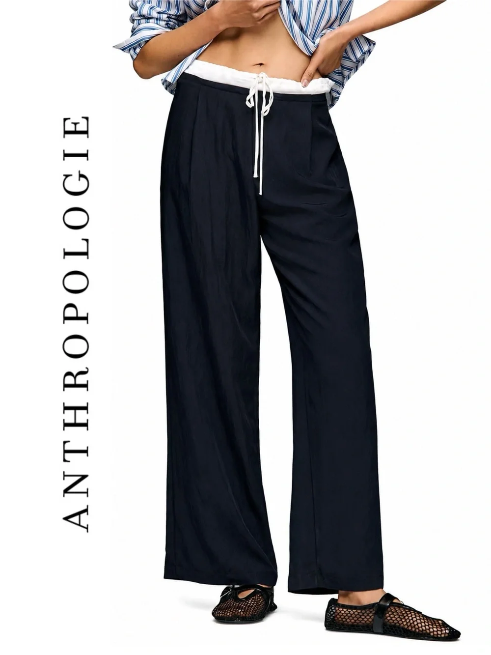 Anthropologie Maeve Combo Drawcord Trousers